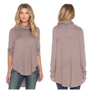 Free People Waffle Turtleneck Long Sleeve